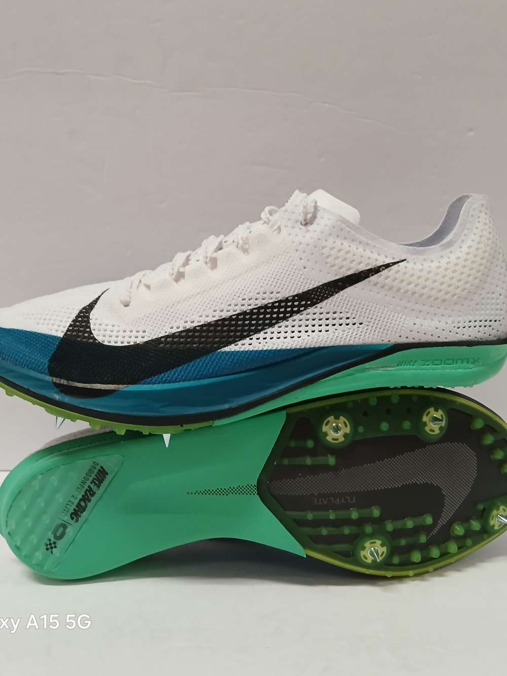 Sz 7.5 Men-Nike ZoomX Dragonfly 2 Elite White Black Spruce Track Spikes FZ9315-1